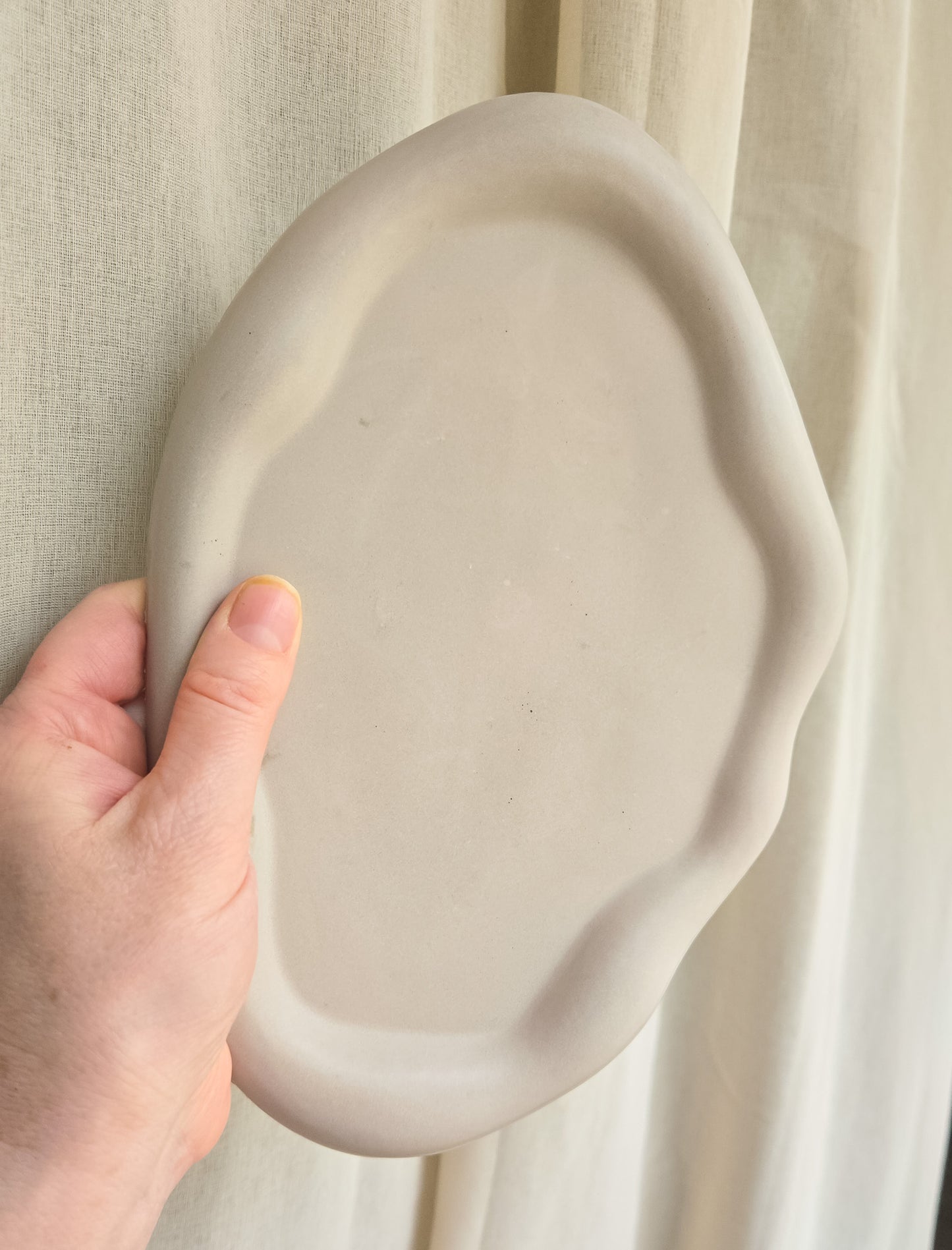 irregular concrete oval cloud tray